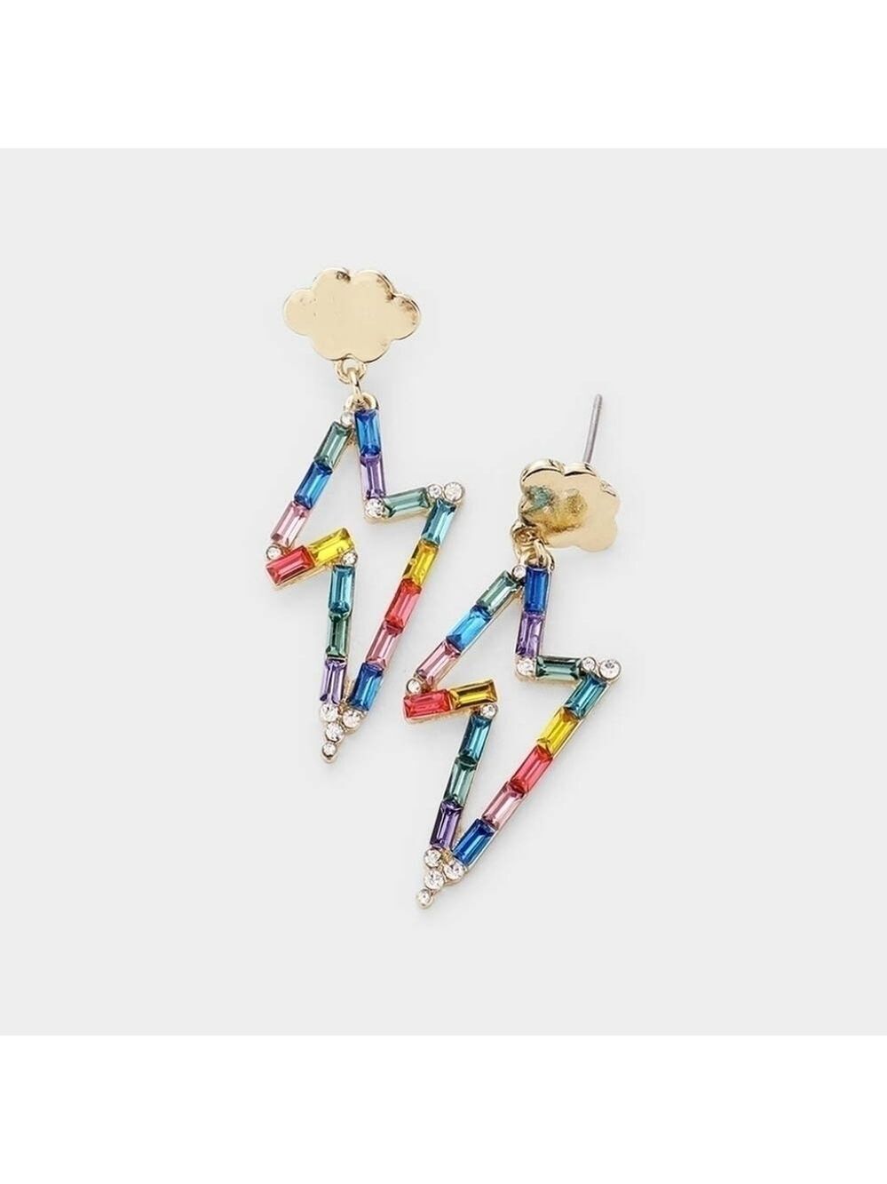 NEW Multi Crystal Lighting Bolt Earrings
